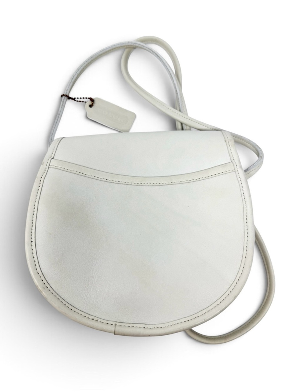 Vintage Coach Casey Crossbody Bag White Bone Leather 0204-351 - Picture 2 of 11